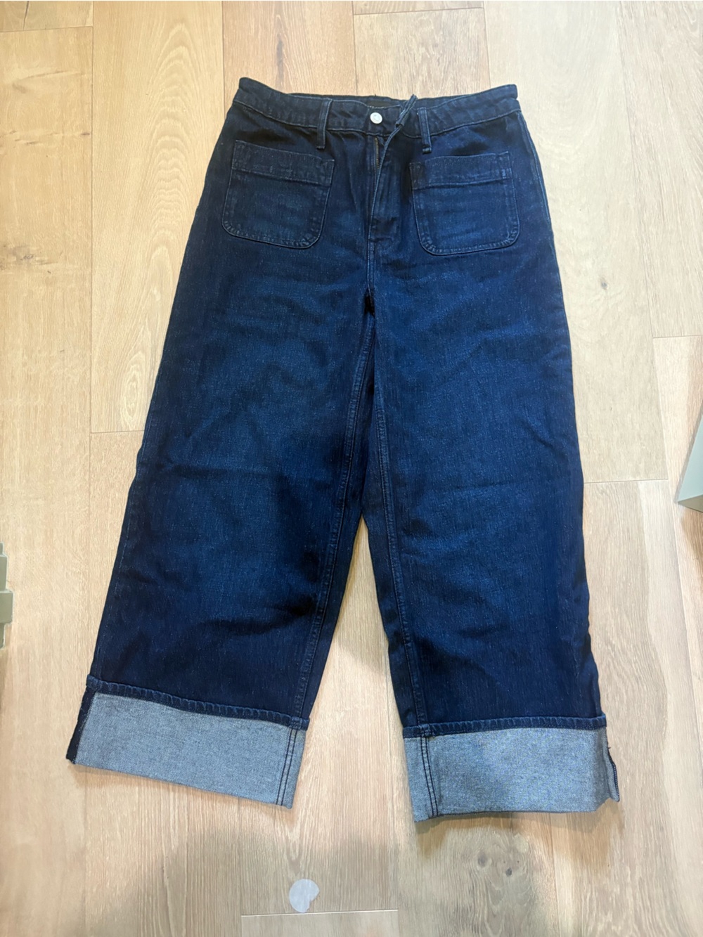Walmart Dark Blue Wide-Leg Crop Jeans - Women's